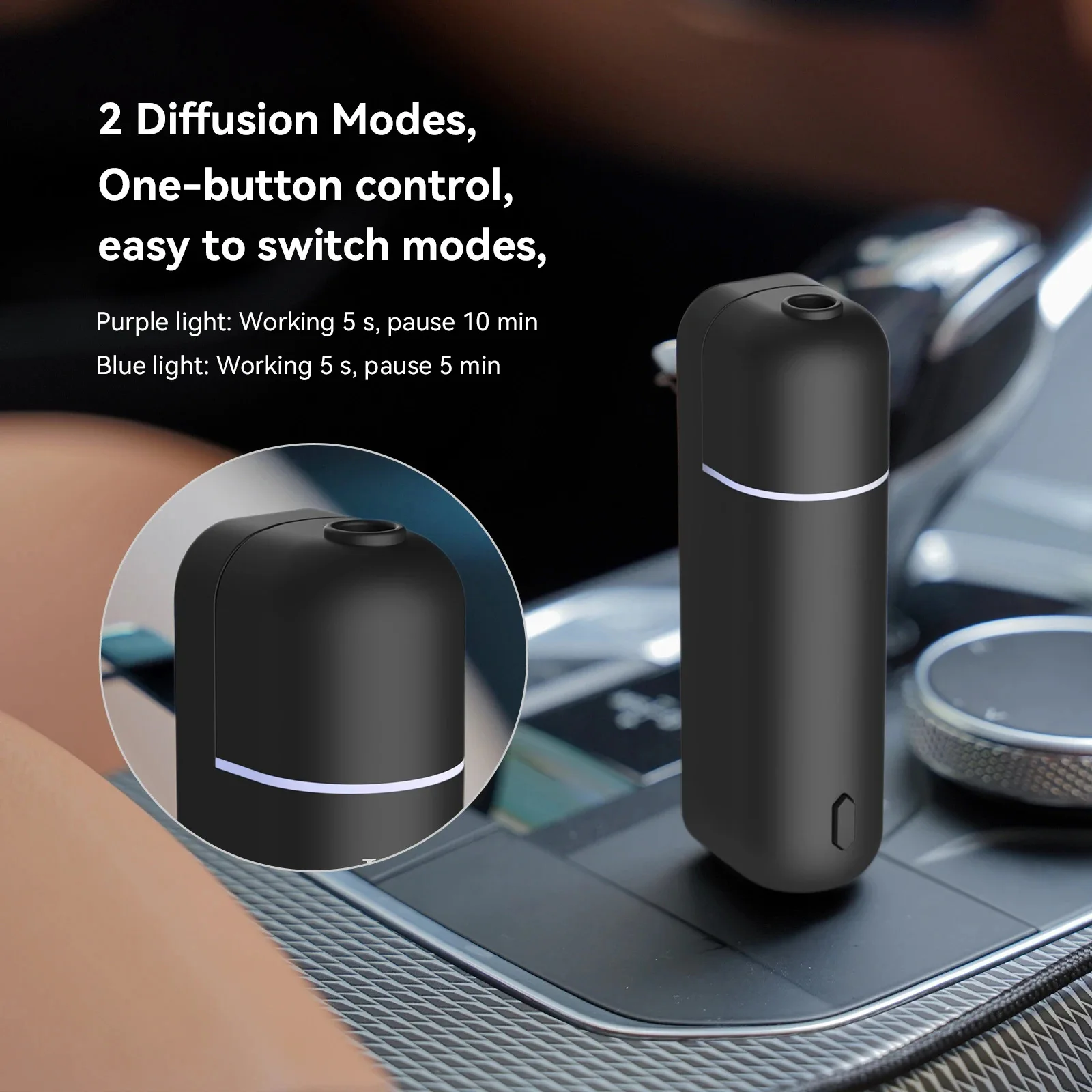 Car Air Freshener Perfume Vent Clip Electric Aroma Diffuser Cordless with 6 Scent Small Portable Gifts Essential Oil Diffuser 3