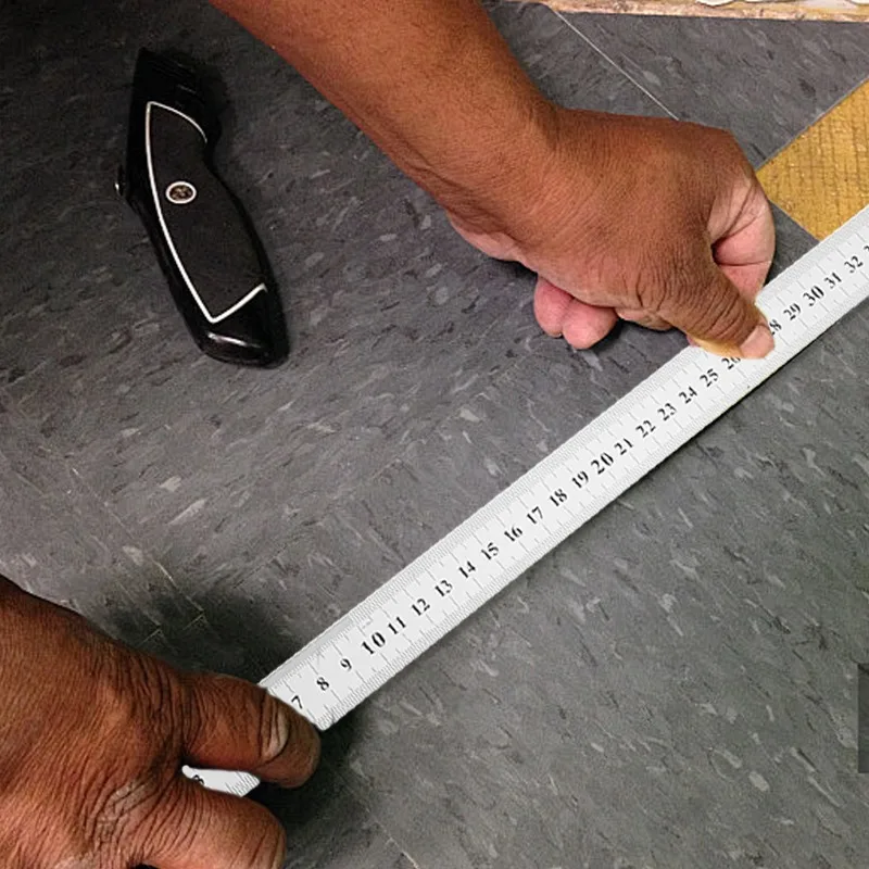 1/2/4PCS 스테인레스 스틸 직선 자 양면 금속 스케일 측정 도구 홈 오피스 DIY 용품 15cm/20cm/30cm/50cm