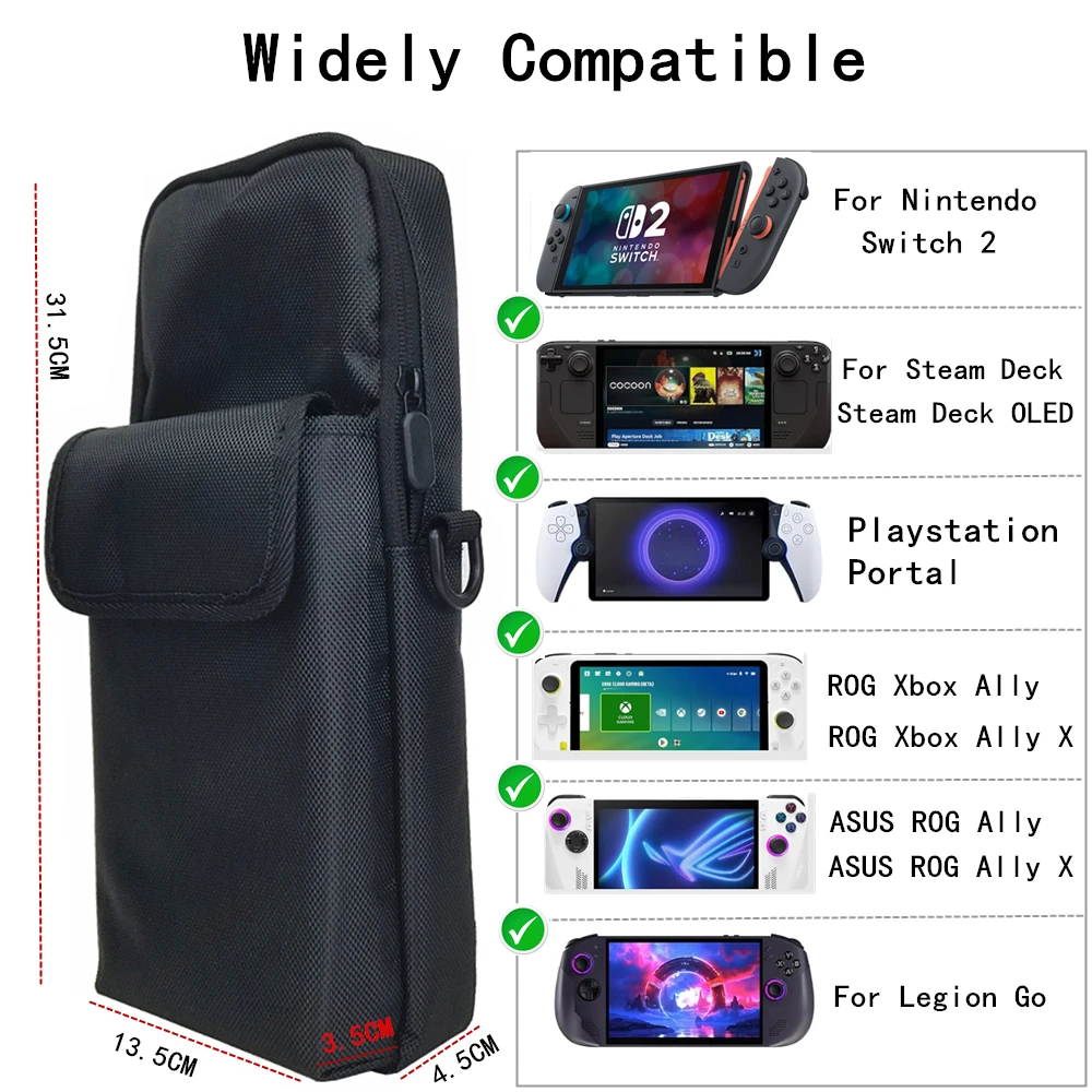 새로운 숄더백 휴대용 케이스, 스크래치 방지 커버, 닌텐도 스위치 2/스팀 덱/로그 엘리 게임 콘솔 호환