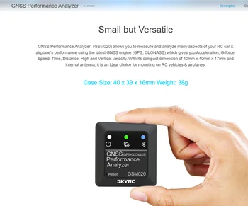 SKYRC GSM020 GPS speedometer car model aircraft model high altitude mileage longitude GNSS performance analyzer 1