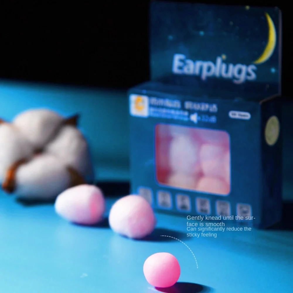 2/4/6/12/20PCS Soft Wax Cotton Earplugs Kneadable Pink Ear Plugs Sleeping Snoring Sound Insulation Noise Reduction Ear Plug 2