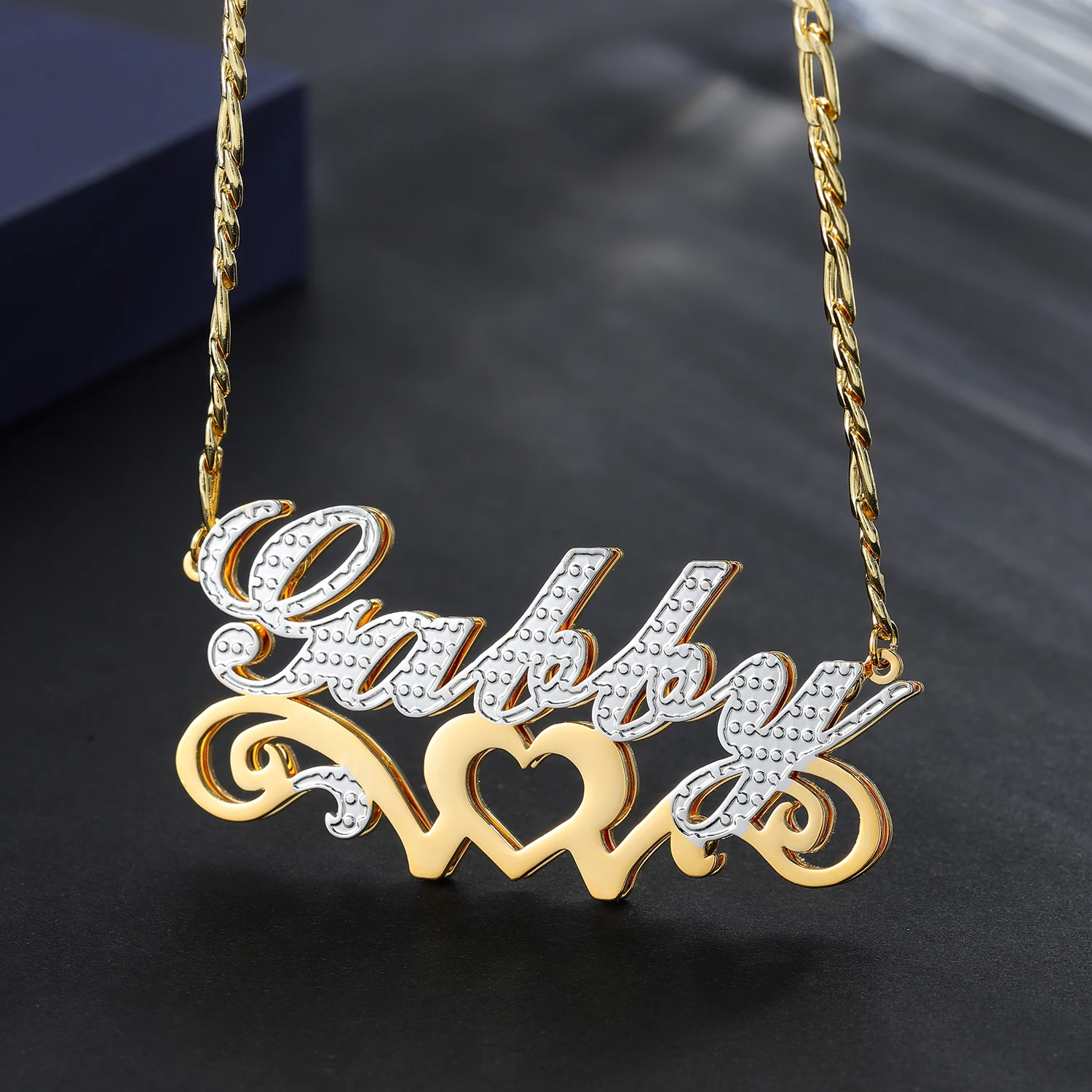 Customized Necklace Double Plated Heavenly Love Name Necklace For Women Name Plate Stainless Steel Name Pendant Charm Jewelry heavenly minded mom