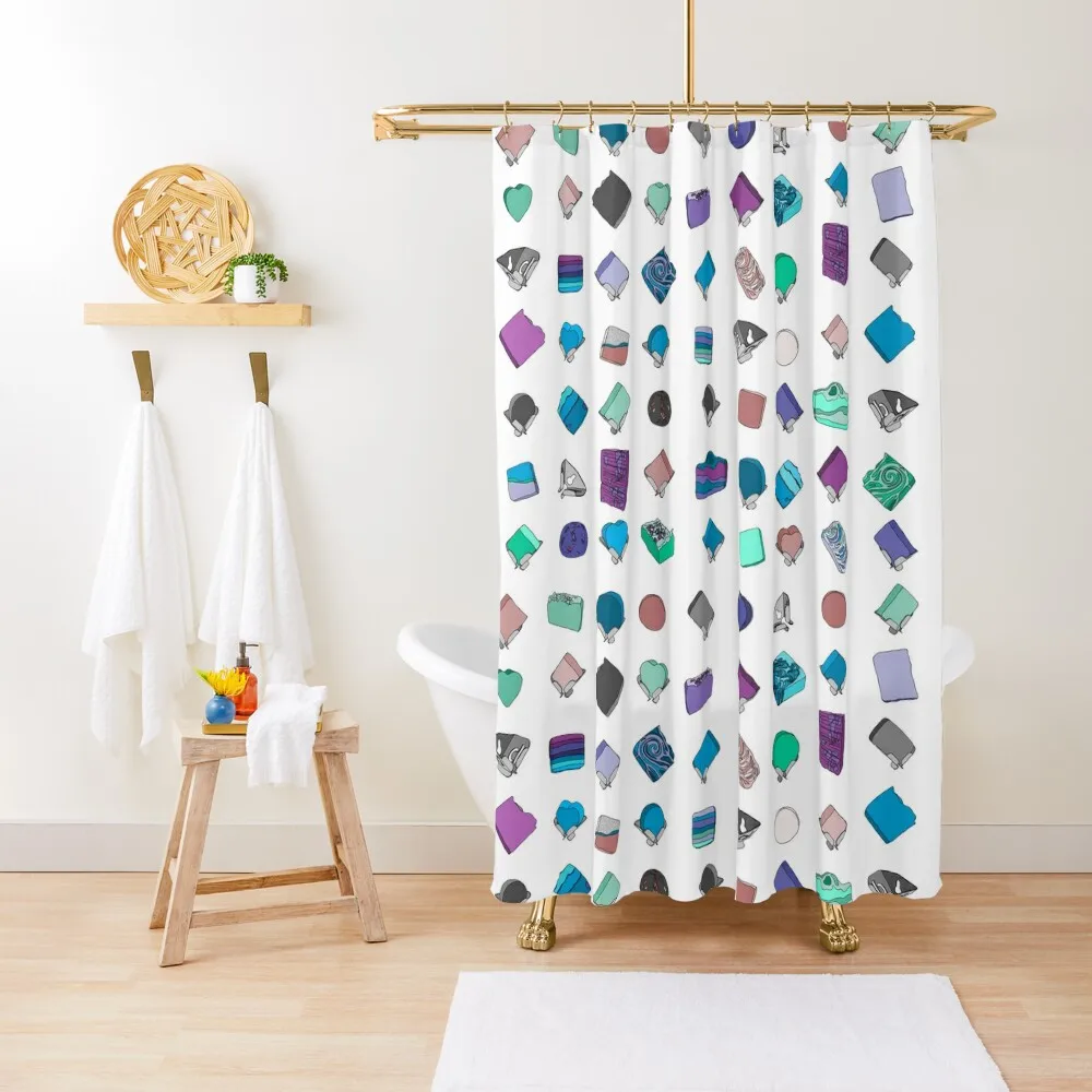 

Handmade soaps and Block Docks - white Shower Curtain Modern Showers For Bathroom Modern Accessory Bathrooms Curtain