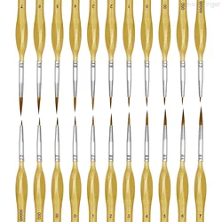 11 - Piece Precision Fine Detail Paint Brush Set - Perfect for Intricate Art and Craft Projects (22pcs Wood)