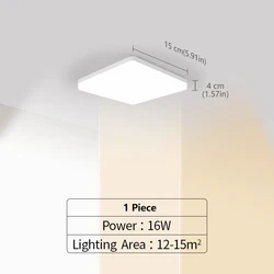 Sleek Square LED Ceiling Light - Neutral Light (16W)