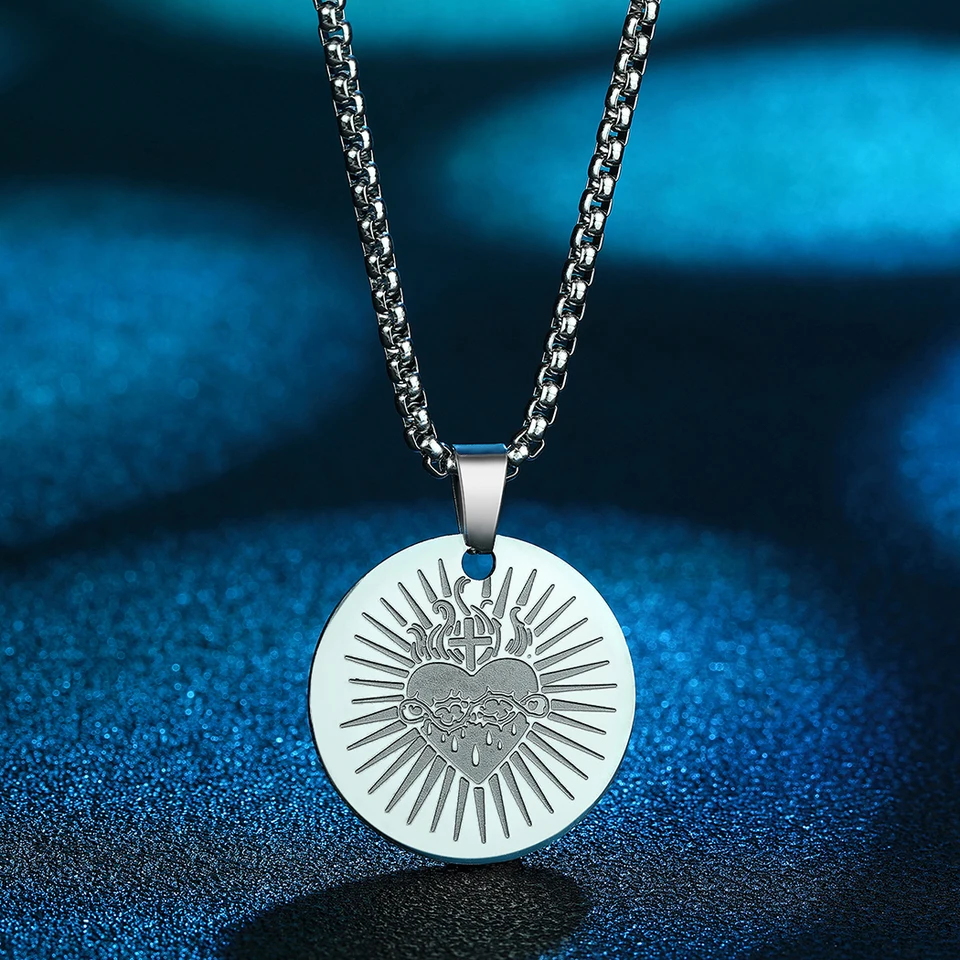 JewelryWe Collana Donna Cuore E Croce In Acciaio Inox Con Zirconi – Regalo Festa Della Mamma