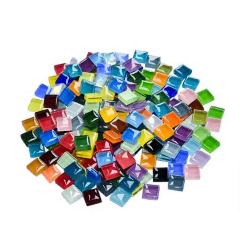 450pcs Solid Color Square Glass Mosaic Tiles 10MM for Crafts