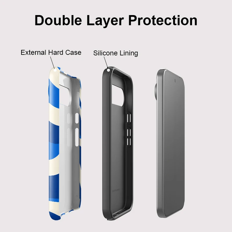 Dual Layer Fashion Stripe Pattern Phone Case - Enhanced Protection Bumper Design