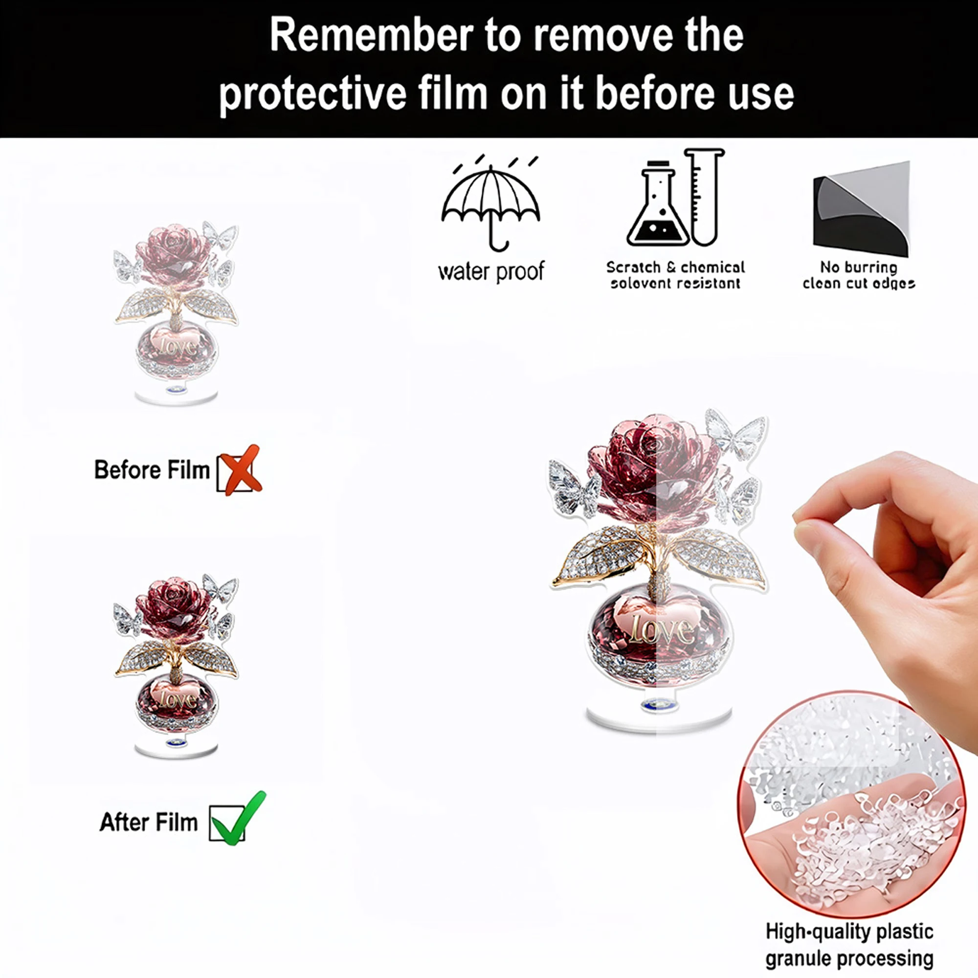 Elegant Acrylic Rose Bouquet Table Decorations for Valentine s Day Anniversary Wedding Reception - Romantic Floral