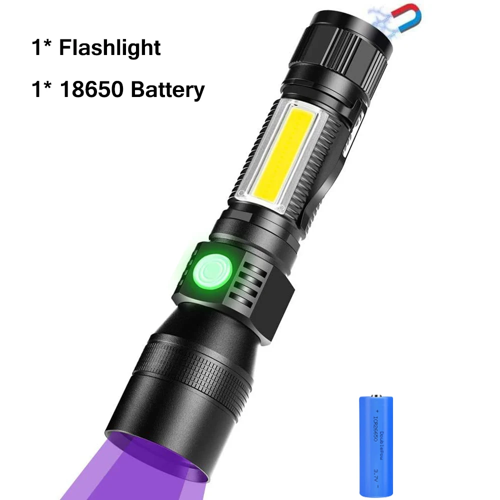 Multifunctional LED Flashlight UV Light/White Light/Red Light 7 Switch Modes Flashlights Waterproof Torch Zoomable Flashlight hunting torches Flashlights