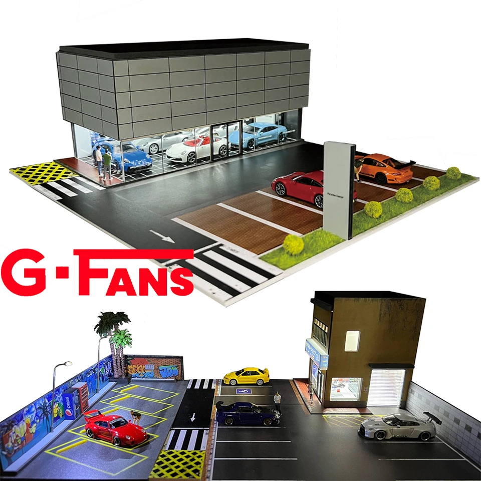 1/64 Scale G Fans Car Garage Miniatures Model Car Parking