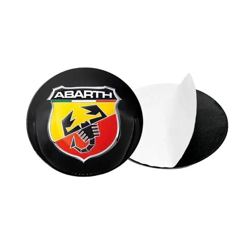 Car Hub Cap Badge sticker for Abarth Punto 500 Tipo Stilo Palio Bravo Doblo Panda Ducato