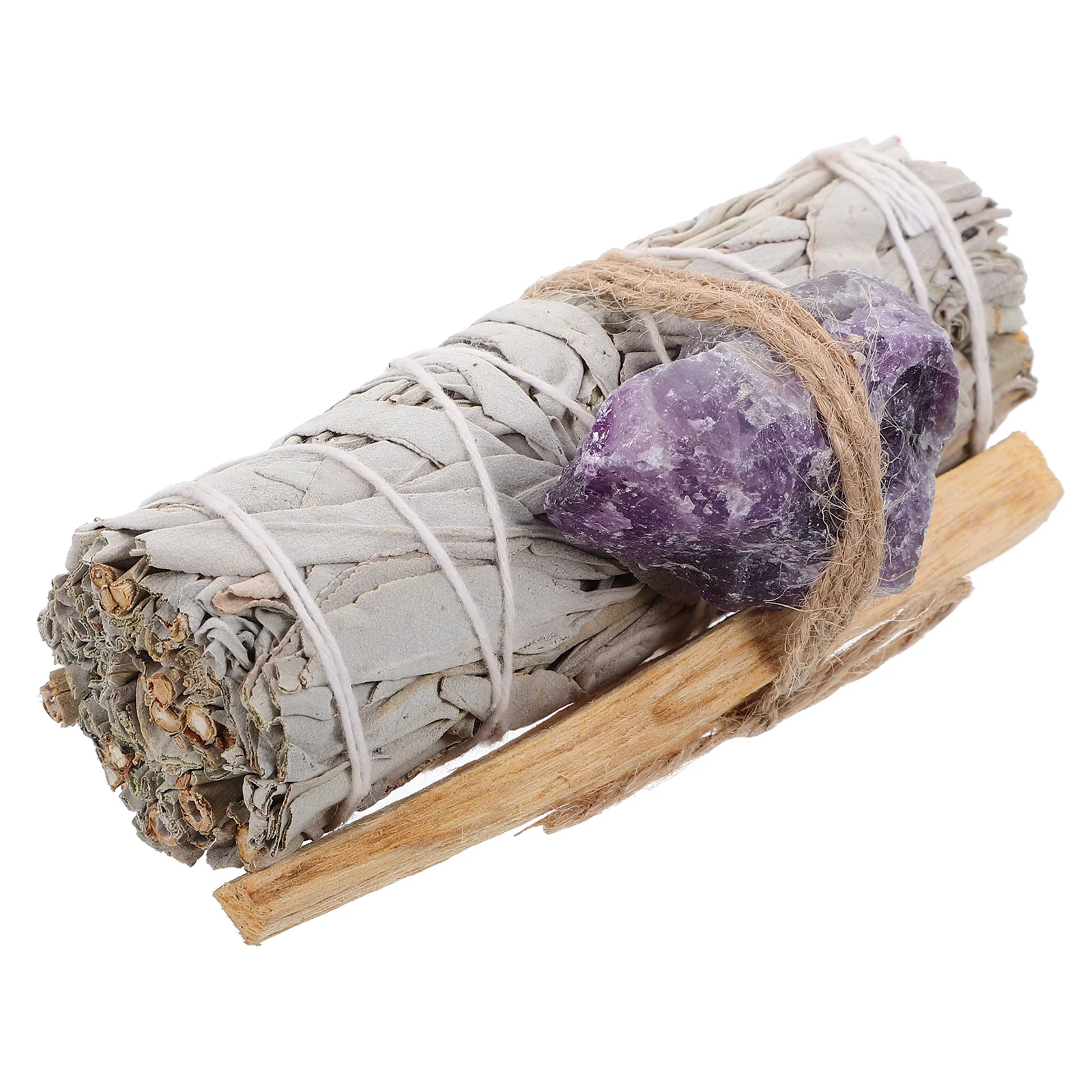 1 Set Sage Smudge Bundle Holy Profumato Bastoncino Di Legno Sbavature Salvia Ametista