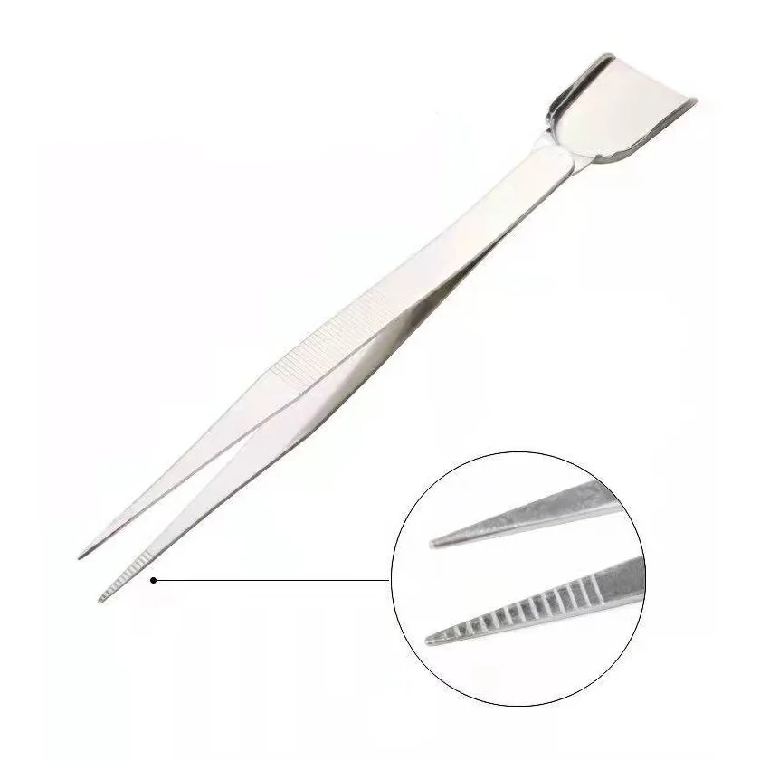 Precision Tweezers Silver Stainless Steel Mini Tweezers for Jewelry Gemstones Mini Shovel Beads Sorting Tool Supplies