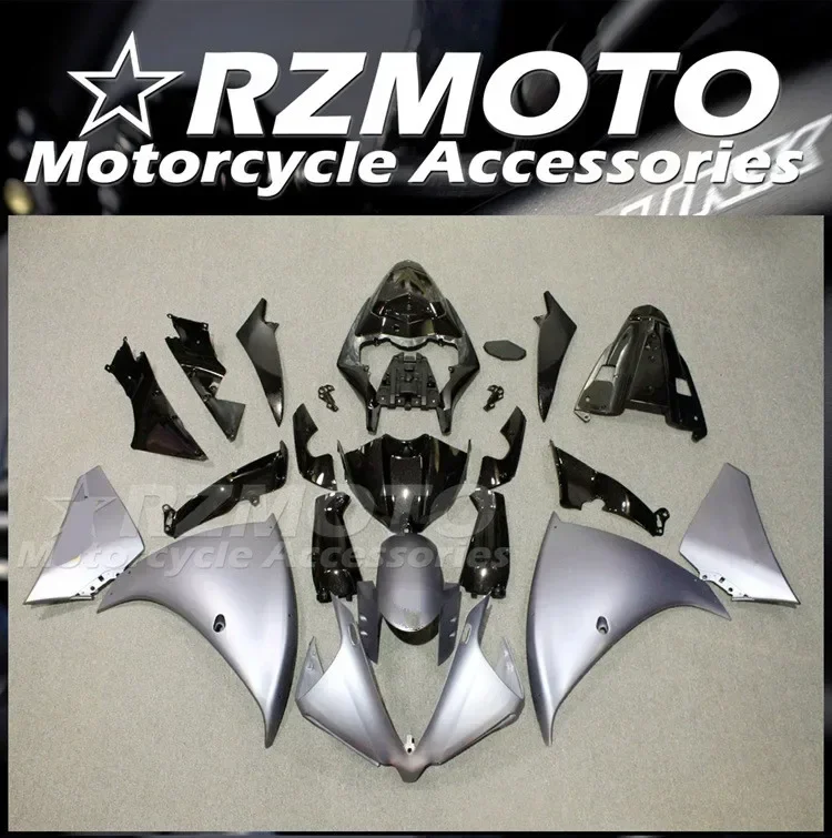 

4Gifts New ABS Motorcycle Bike Whole Fairings Kit Fit for YAMAHA YZF - R1 2012 2013 2014 12 13 14 Bodywork Set Black Silver