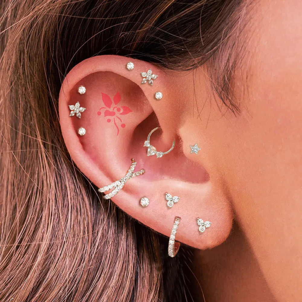 Oufer Body piercing helix oorbellen 16G, kraakbeen conch piercing, helix oorbel hoop, segment ring, 316L chirurgisch staal, septum, neusring, tragus