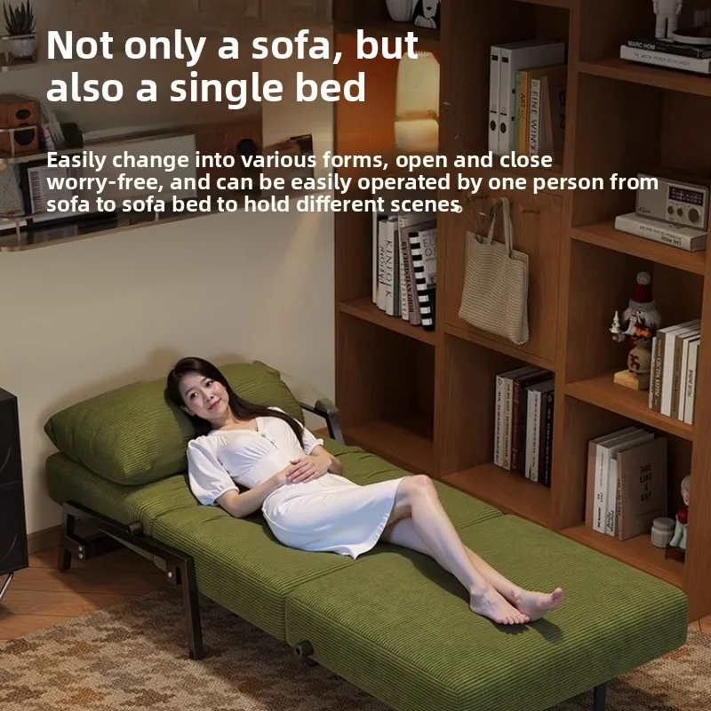 New Model Foldable Dual Purpose Single-Person Space Saving Small Apartment Extendable Bed Balcony Extendable Sofa