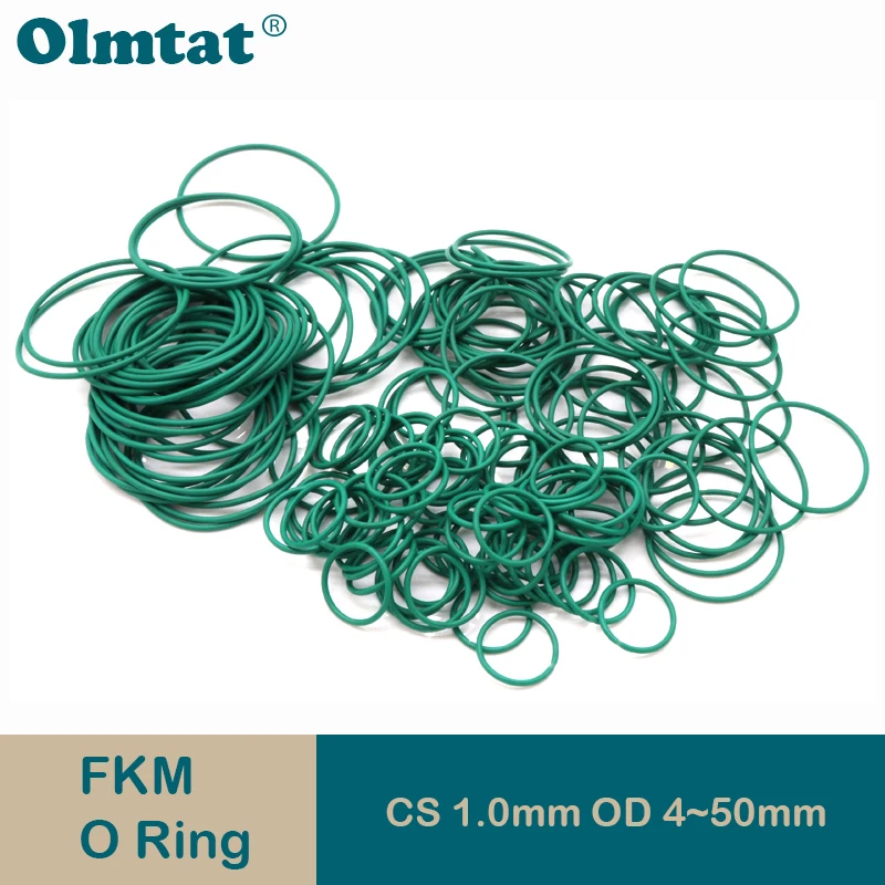 10/50 Pz Fkm O Ring Cs 1Mm Od 4 ~ 50Mm Guarnizione Di Tenuta Isolamento Resistente All'Olio Resistenza Alle Alte Temperature Gomma Fluorurata O Ring