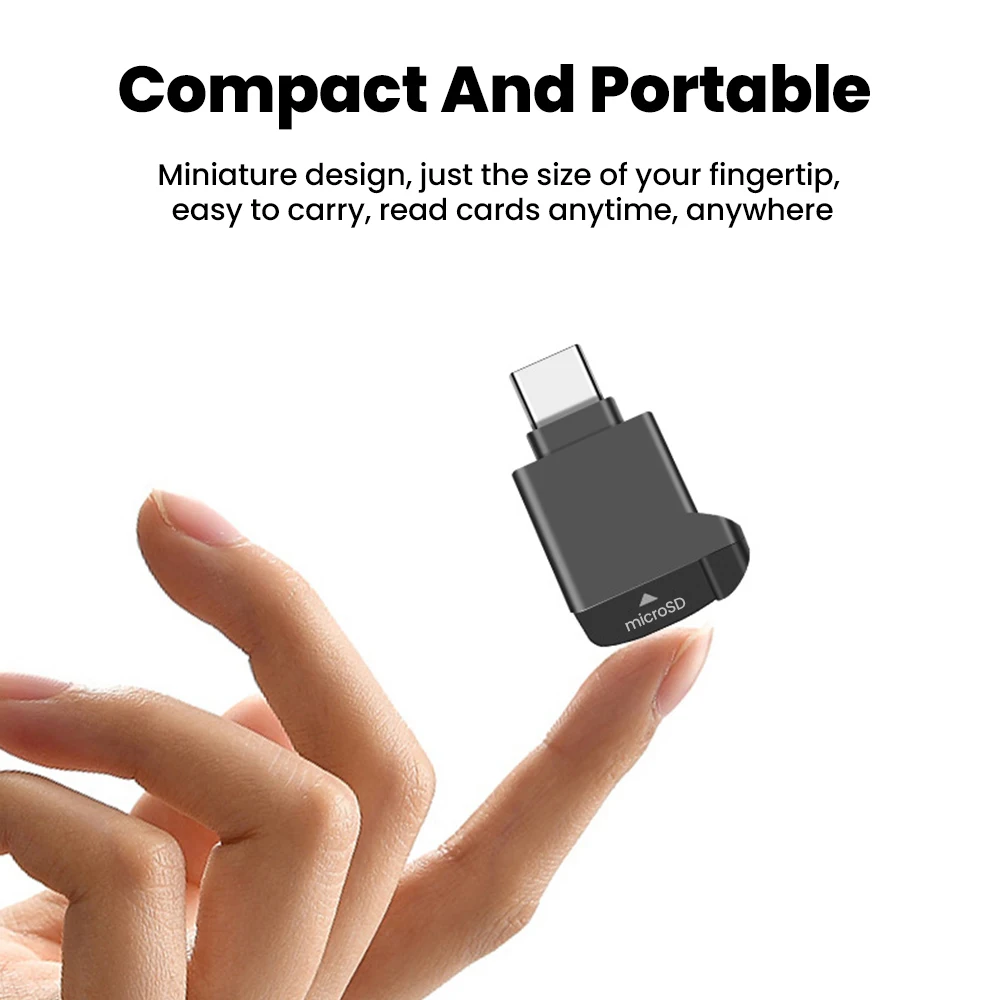 타입-C 2.0 미니 TF 카드 리더 어댑터 USB C 남성형 TF 메모리 카드 리더 고속 전송 아이폰17 16 15 PC 타입 C 폰용