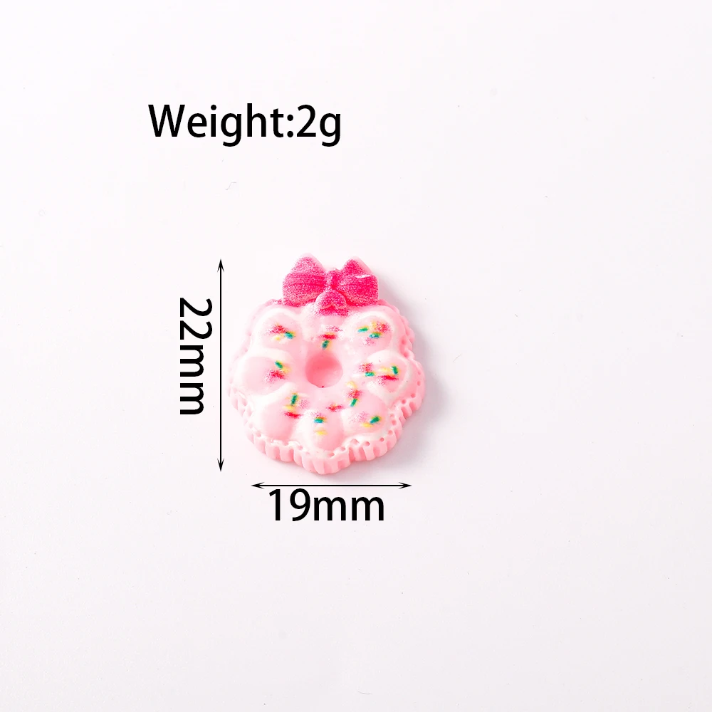 Tusember 15 Stück süße Mädchen-Schokoladen-Donut-Anhänger aus Kunstharz mit flacher Rückseite für die Schmuckherstellung, Ohrringe, Halsketten, handgefertigte Accessoires – Detail 9