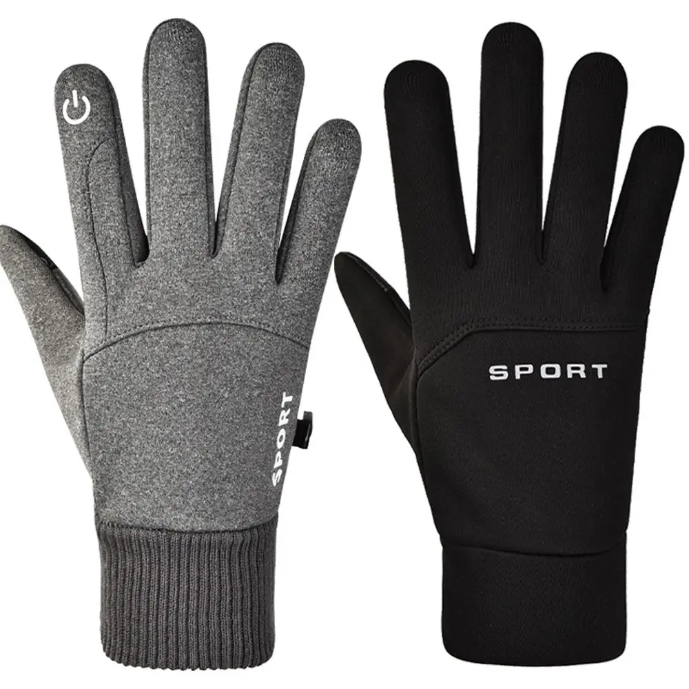 

Winter Windproof Touch Screen Fleece Running Non-slip Sports Mittens Motorbike Gloves Cycling Accessory Men's Gloves