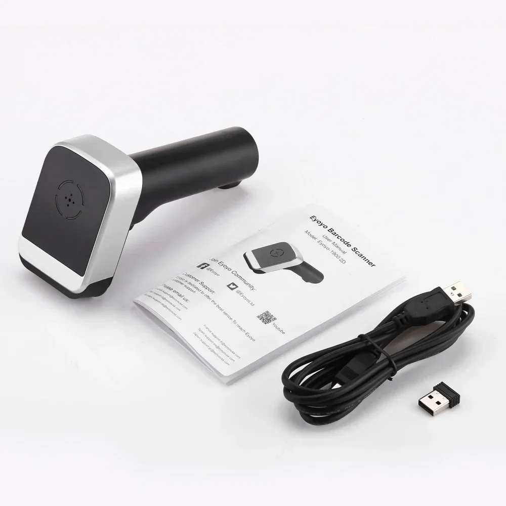 Eyoyo 1900 Barcode Scanner Wireless scaner Bar code Reader bluetooth PDF417 QR 2D Data Matrix UPC lector codigo de barra 1D Read