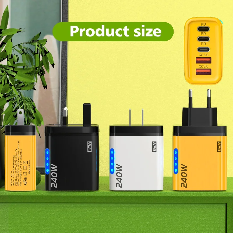 รูปสินค้า อะแดปเตอร์ชาร์จเร็ว GaN 240W 5 พอร์ต ชาร์จได้ทุกอุปกรณ์