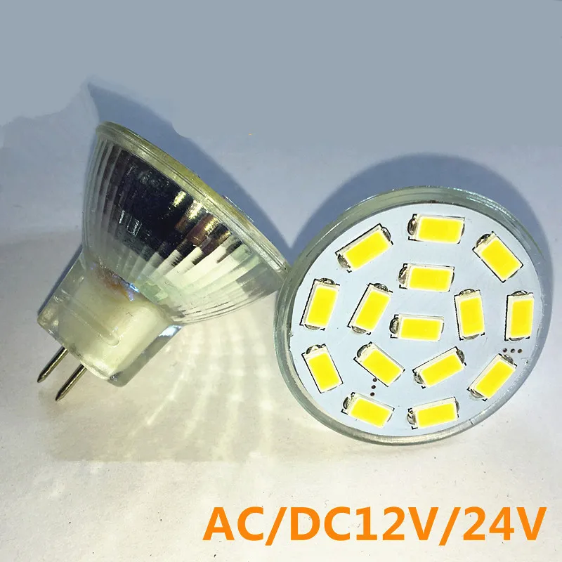 10X Super Bright LED Bulb SMD 5730 MR11 LED lamp 3W 7W 9W  7 9 15LEDs Light GU4 AC/DC 12V - 24v Glass White/Warm White