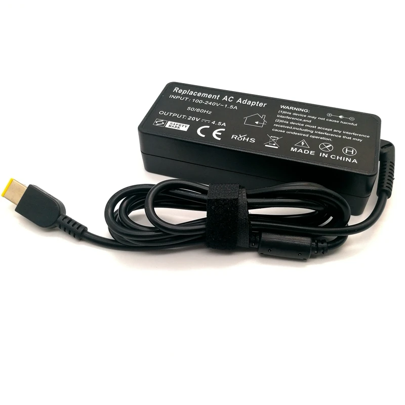 

20V 4.5A 3.25A AC Power Supply Adapter Laptop Square Port Charger For Lenovo G405s G500 Thinkpad ADLX9 E540