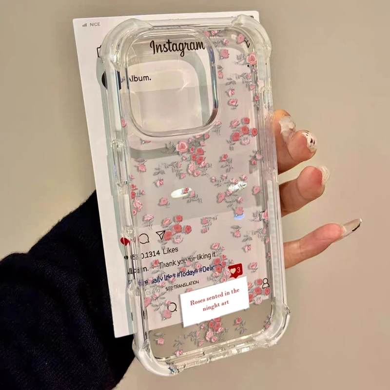 Soft Love Heart Leaves Phone Case Cover
