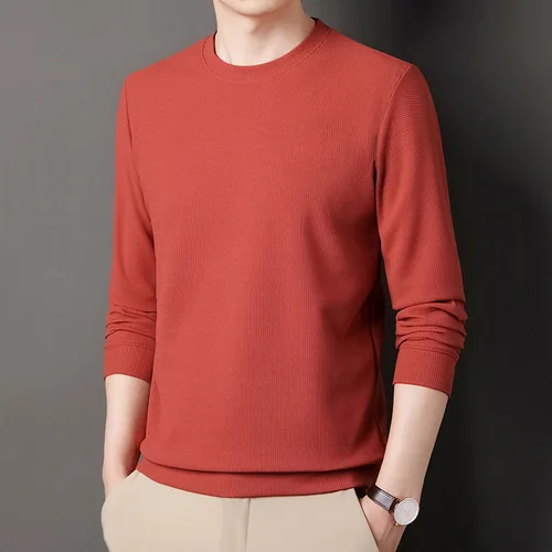 가을 패션을 위한 스타일리시하고 편안한 BROWON 남성용 긴팔 와플 스웨터 추천