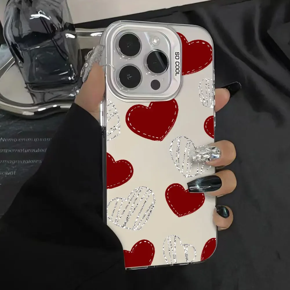 Luxury Silver IMD Red Love Phone Case Cover