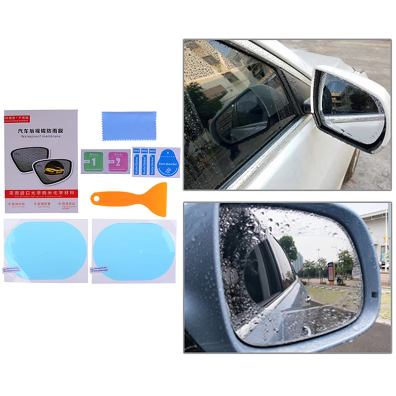 2pcs Car Sticker Rainproof Film For Car Rearview Mirror Car Rearview