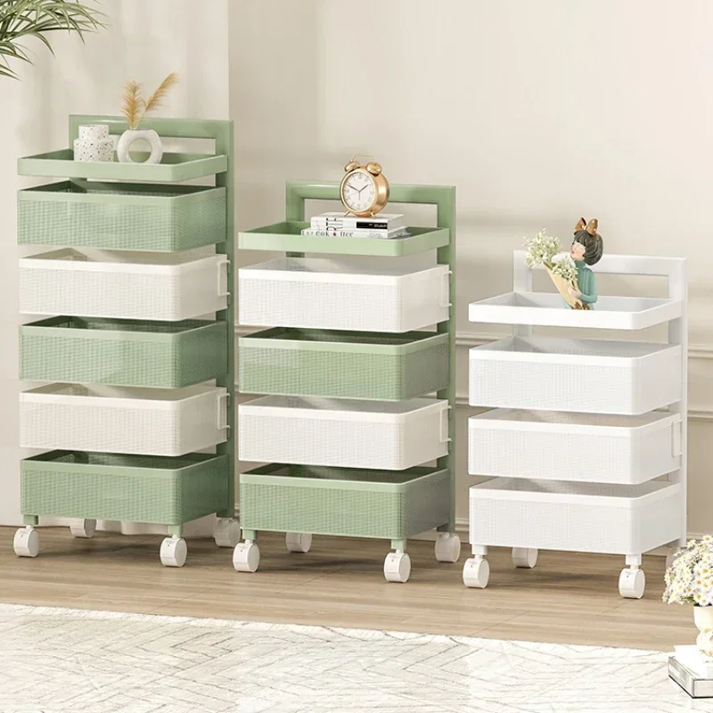 

Шкаф для хранения в скандинавском стиле с выдвижными ящиками, передвижной шкаф для закусок, вращающаяся стойка для многофункциональной косметики и органайзера