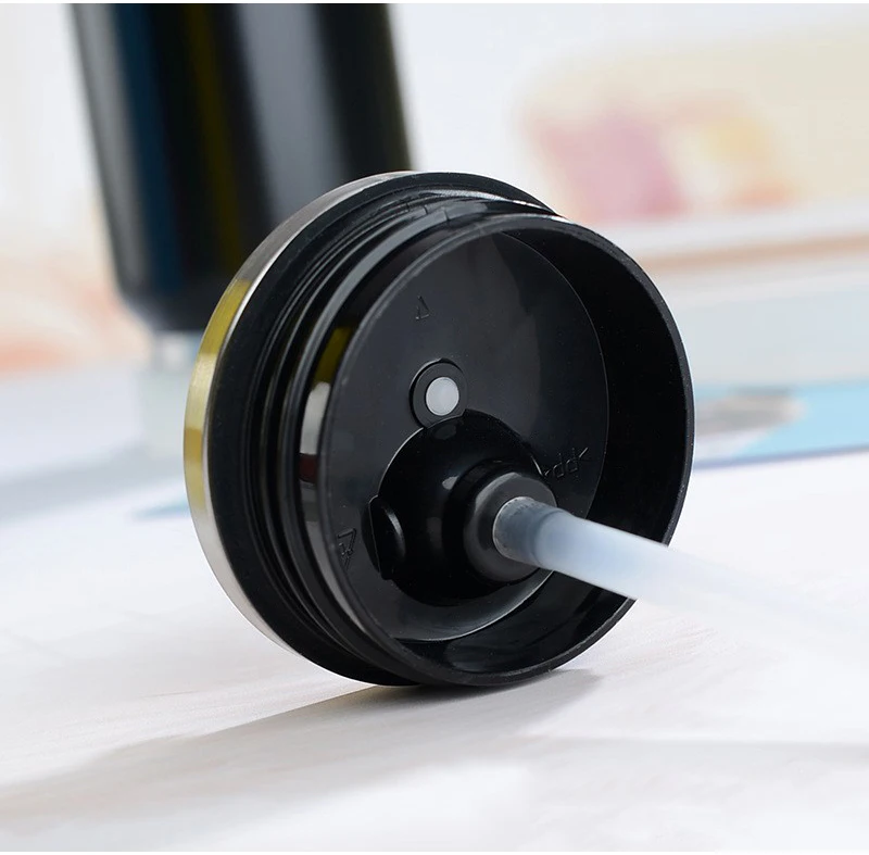 500ML 304 Stainless Steel Cola Can Thermos Custom LOGO Vacuum Cup Flask Portable Double Layers Straw Cup Water Bottle Mug