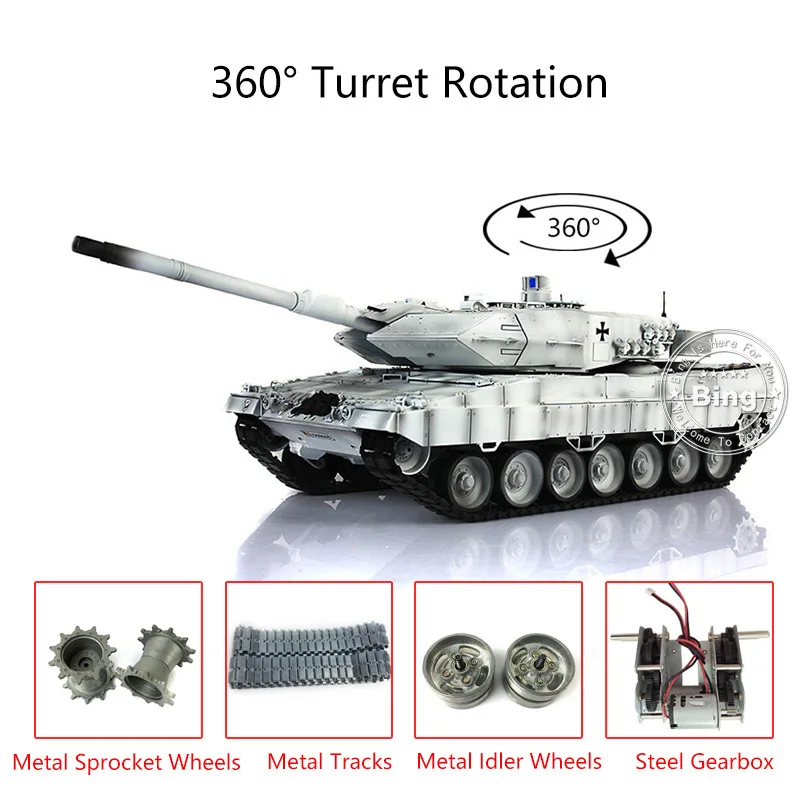 

HENG LONG 1/16 Snow 7,0 металлический обновленный Leopard2A6 RC Танк 3889 360 башня радиоуправляемая игрушка для мальчиков