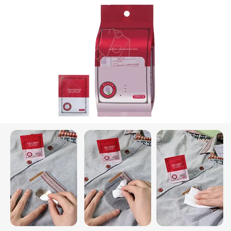 Stain Remover Wipes Multifunctional Stain Treater Wipes Messy Remover Versatile Portable Clothes