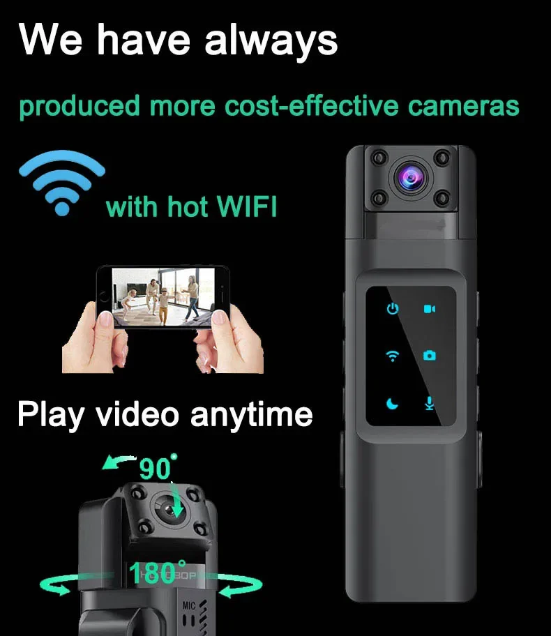 Description Picture 2 of itemNEW WIth Wifi Hotspot Mini Camera 1080P Portable Digital Video Recorder Body Camera Night Vision DVR Miniature Camcorder