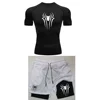 Men's Workout Compression Set Y2K Spider Printed Gym Tshirts Breathable Running Shorts Quick Dry Sports Rash Guard Sportwear Set 6