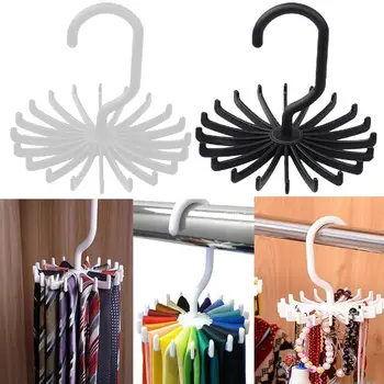 360 gradi girevole cravatta Rack sciarpa organizzatore cremagliera di seta cintura multifunzionale sciarpa accessori appendiabiti portaoggetti F4G3 1