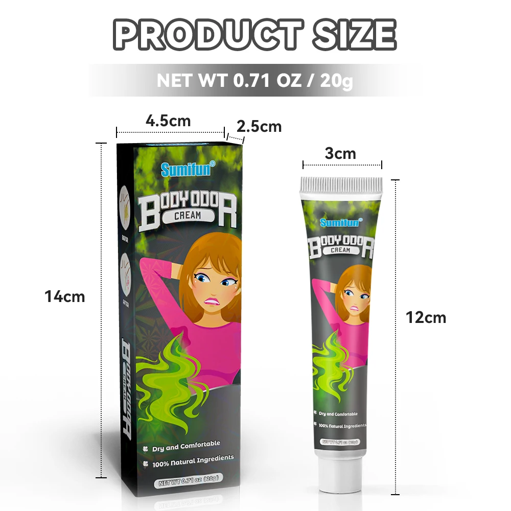 Body Odor Sweat Deodorant Ointment Lasting Removal Underarm Odor Sweating Deodorizer Eliminate Bad Smell Antiperspirant