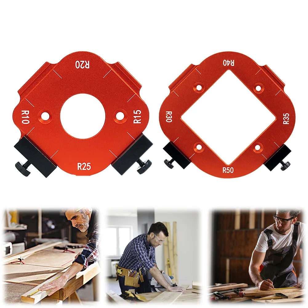 Woodworking Router Templates R10-R25/R30-R50 Radius Jig Corner Radius Reusable Positioning Tools Arc Template Hand Tools