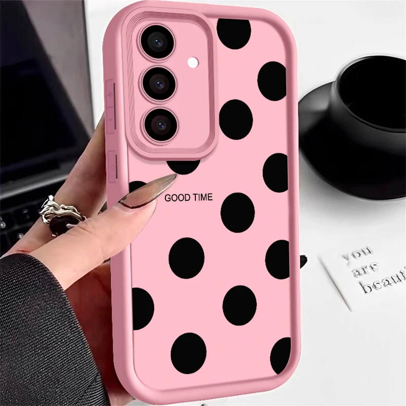 Chic Black Polka Dot Silicone Phone Case