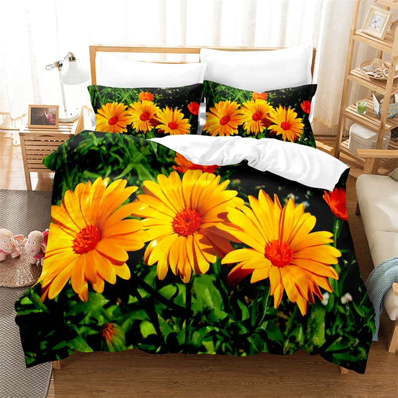 

Flower Plants Bedding Set High-grade Duvet Cover Girls King Quilt Cover Home Bed Cover Set Flowers Youth Queen Duvet Cover Set
