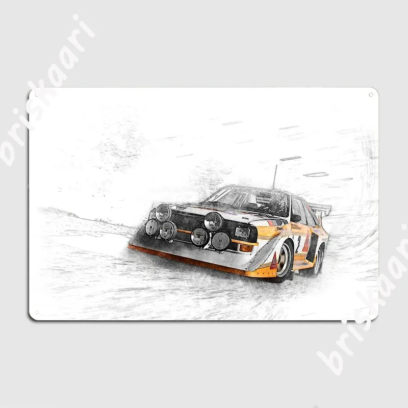 

Rally Car Illustration Poster Metal Plaque Cinema Living Room Customize Cinema Garage Decoration Tin Sign Poster