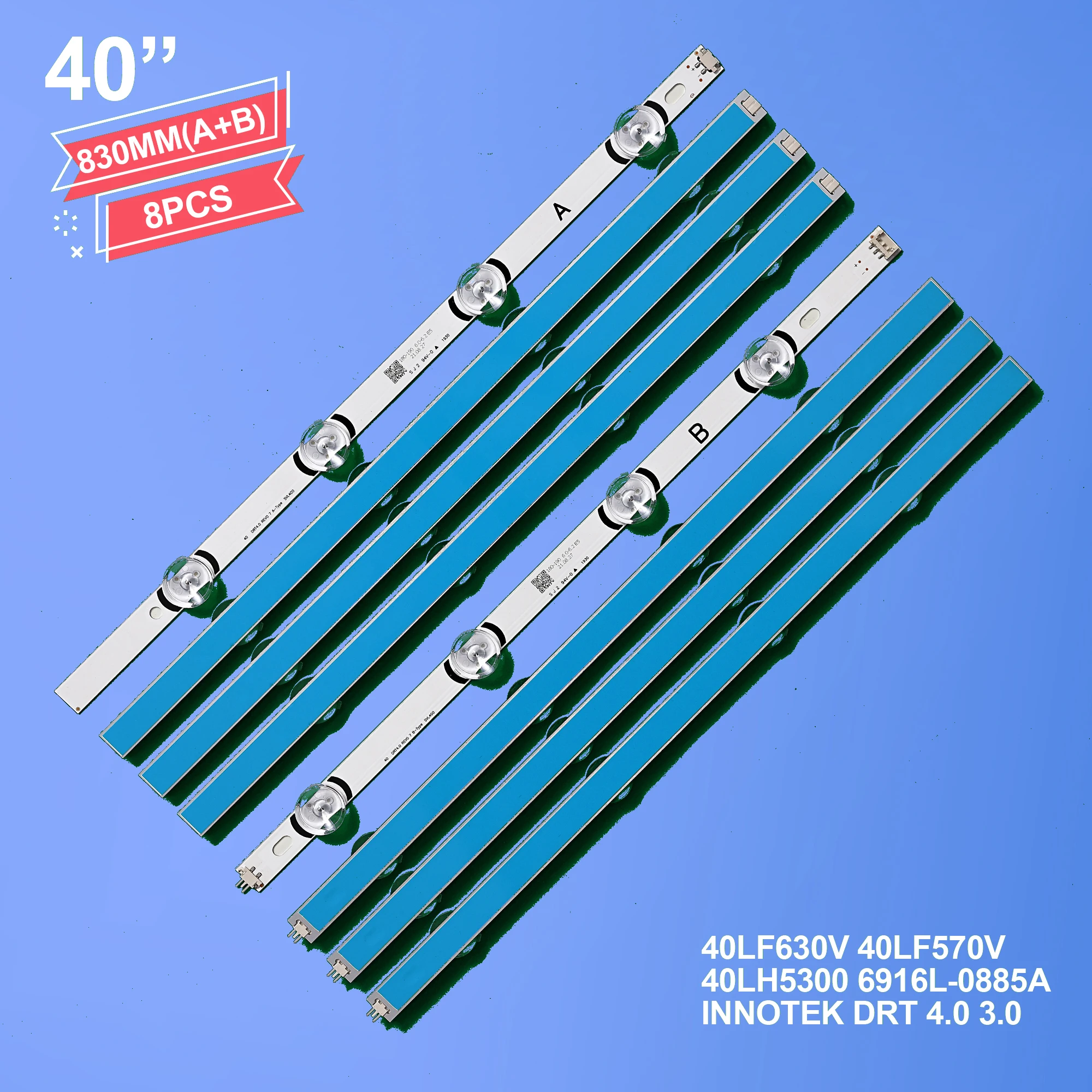 

8pcs/kit LED strip 4+4 leds For LG 40"TV 40LF630V SVL400 HC400DUN-VCKN1-211X VCKN5-214X 40LH5300 DRT4.0 40 6916L-0885A 40lf6350