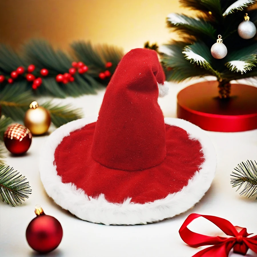 Unisex Santa Hat - Extra Thick Fur Christmas Holiday Hat for Adults