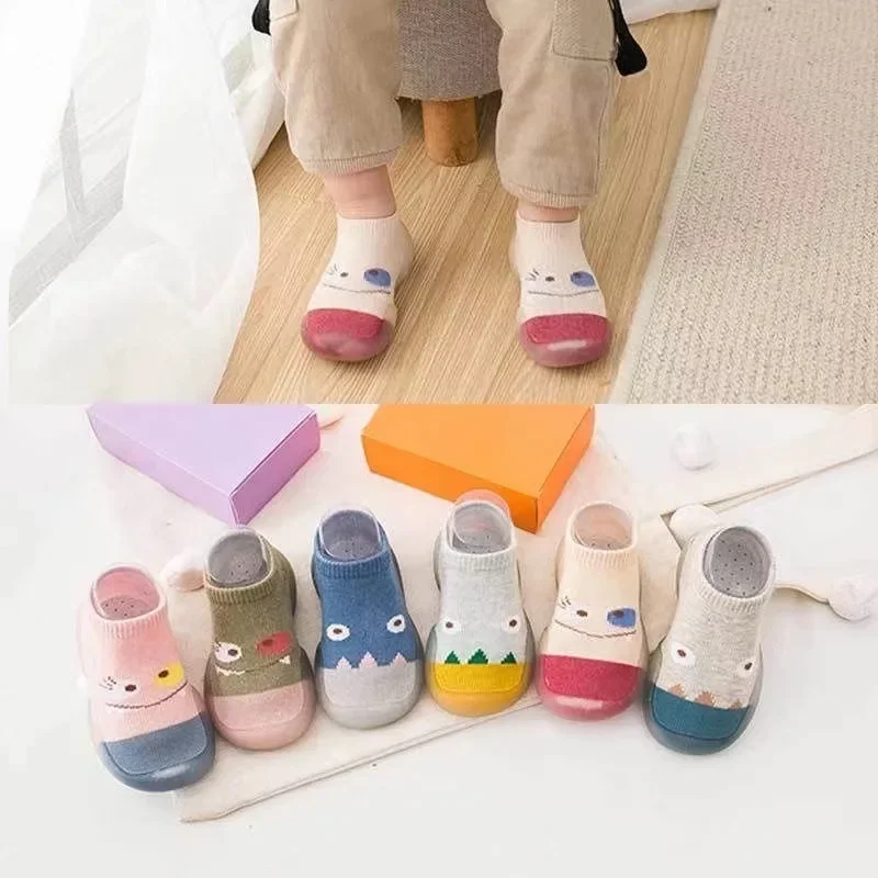 

Baby Sock Shoes Kid First Shoes Cartoon Toddler Shoes Cute Animal First Walker Kids Soft Rubber Sole Baby Shoe Booties Anti-slip
