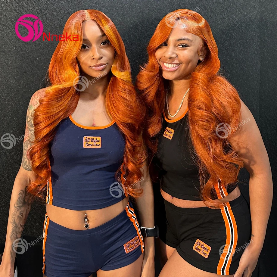 Ginger Human Hair Wig Body Wave Human Hair Wigs 13x6 Hd Lace Frontal Wig Brazilian Colored 13x4 Lace Front Wigs For Black Woman 3