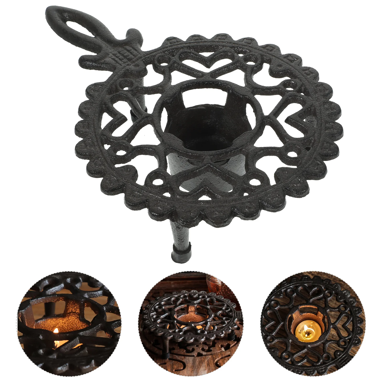 

Tea Warmer Pot Iron Kettle Vintage Holder Fashioned Teapot Heating Stove Light Sconces